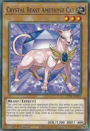 Crystal Beast Amethyst Cat (LDS1-EN093) - Legendary Duelists: Season 1 1st Edition Legendary Duelists: Season 1 Yugioh Single Squirtle Squad Card Shop.