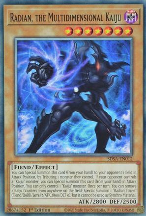 Radian, the Multidimensional Kaiju (SDSA-EN012) - Structure Deck: Sacred Beasts 1st Edition Structure Deck: Sacred Beasts Yugioh Single Squirtle Squad Card Shop.
