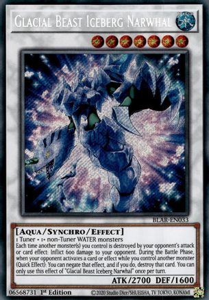 Glacial Beast Iceberg Narwhal (BLAR-EN033) - Battles of Legend: Armageddon 1st Edition Battles of Legend: Armageddon Yugioh Single Squirtle Squad Card Shop.
