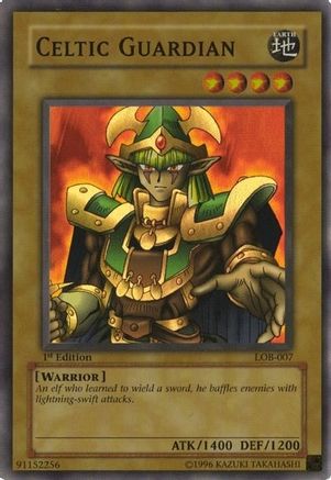 Celtic Guardian (LOB-007) - The Legend of Blue Eyes White Dragon Unlimited The Legend of Blue Eyes White Dragon Yugioh Single Squirtle Squad Card Shop.
