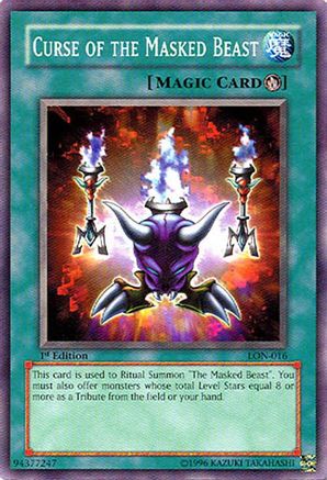 Curse of the Masked Beast (LON-016) - Labyrinth of Nightmare 1st Edition Labyrinth of Nightmare Yugioh Single Squirtle Squad Card Shop.