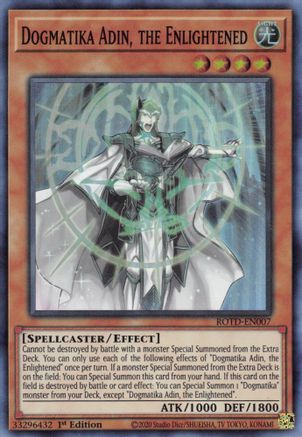 Dogmatika Adin, the Enlightened (ROTD-EN007) - Rise of the Duelist 1st Edition Rise of the Duelist Yugioh Single Squirtle Squad Card Shop.