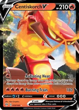 Centiskorch V 033 - Holofoil SWSH03 Darkness Ablaze - Ultra Rare