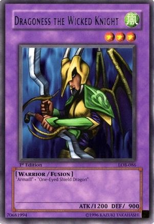 Dragoness the Wicked Knight (LOB-086) - The Legend of Blue Eyes White Dragon Unlimited The Legend of Blue Eyes White Dragon Yugioh Single Squirtle Squad Card Shop.