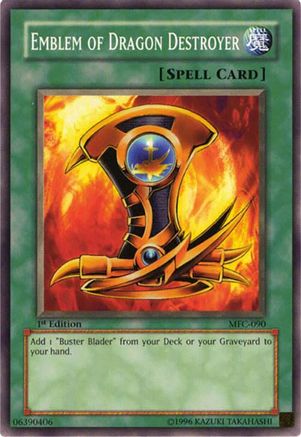 Emblem of Dragon Destroyer (MFC-090) - Magician's Force 1st Edition Magician's Force Yugioh Single Squirtle Squad Card Shop.