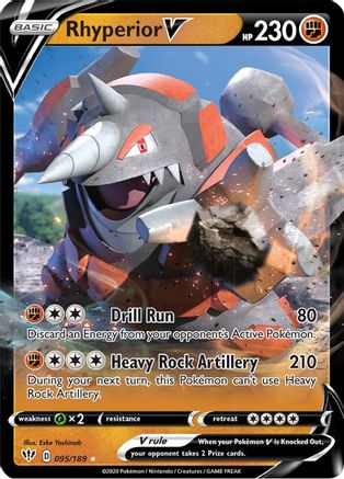 Rhyperior V 095 - Holofoil SWSH03 Darkness Ablaze - Ultra Rare SWSH03: Darkness Ablaze Pokemon Single Squirtle Squad Card Shop.