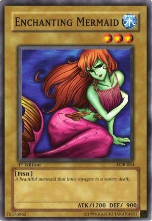 Enchanting Mermaid (LOB-084) - The Legend of Blue Eyes White Dragon 1st Edition The Legend of Blue Eyes White Dragon Yugioh Single Squirtle Squad Card Shop.