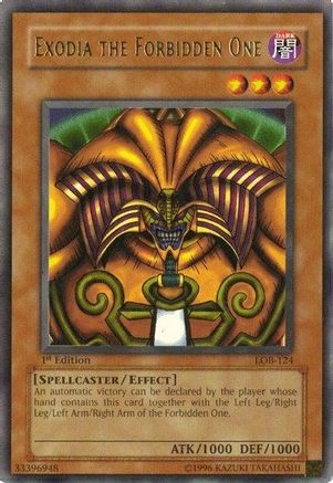 Exodia the Forbidden One (LOB-124) - The Legend of Blue Eyes White Dragon 1st Edition The Legend of Blue Eyes White Dragon Yugioh Single Squirtle Squad Card Shop.