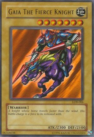 Gaia The Fierce Knight (LOB-006) - The Legend of Blue Eyes White Dragon Unlimited The Legend of Blue Eyes White Dragon Yugioh Single Squirtle Squad Card Shop.