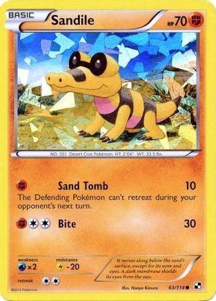 Sandile (Cracked Ice Holo) 063/114 - Holofoil Miscellaneous Cards & Products - Promo Miscellaneous Cards & Products Pokemon Single Squirtle Squad Card Shop.