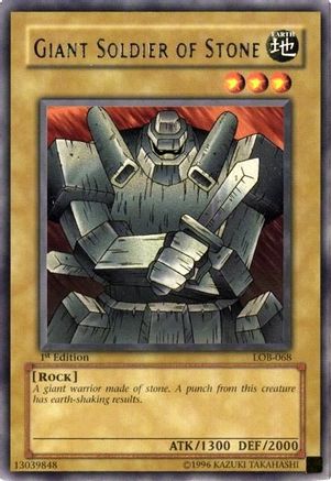 Giant Soldier of Stone (LOB-068) - The Legend of Blue Eyes White Dragon 1st Edition The Legend of Blue Eyes White Dragon Yugioh Single Squirtle Squad Card Shop.