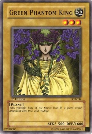 Green Phantom King (LOB-034) - The Legend of Blue Eyes White Dragon Unlimited The Legend of Blue Eyes White Dragon Yugioh Single Squirtle Squad Card Shop.
