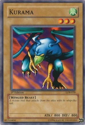 Kurama (LOB-039) - The Legend of Blue Eyes White Dragon 1st Edition The Legend of Blue Eyes White Dragon Yugioh Single Squirtle Squad Card Shop.
