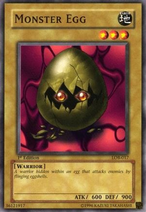 Monster Egg (LOB-017) - The Legend of Blue Eyes White Dragon Unlimited The Legend of Blue Eyes White Dragon Yugioh Single Squirtle Squad Card Shop.