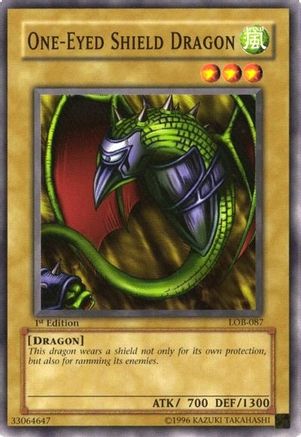 One-Eyed Shield Dragon (LOB-087) - The Legend of Blue Eyes White Dragon Unlimited The Legend of Blue Eyes White Dragon Yugioh Single Squirtle Squad Card Shop.