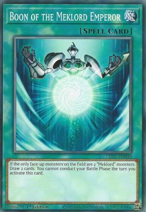 Boon of the Meklord Emperor (LED7-EN049) - Legendary Duelists: Rage of Ra 1st Edition Legendary Duelists: Rage of Ra Yugioh Single Squirtle Squad Card Shop.