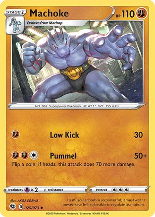 Machoke 025 - Reverse Holofoil Champions Path - Uncommon Champion's Path Pokemon Single Squirtle Squad Card Shop.