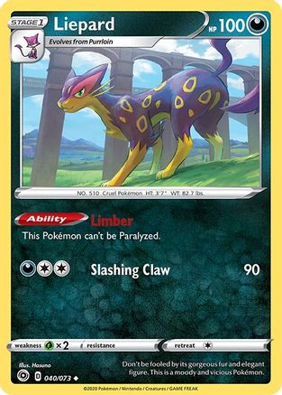 Liepard 040 Champions Path - Uncommon Champion's Path Pokemon Single Squirtle Squad Card Shop.