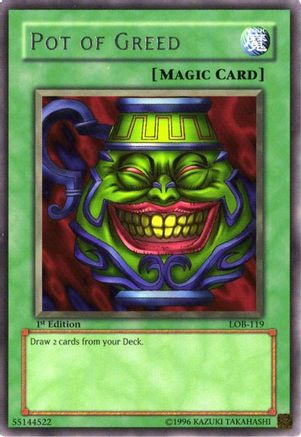 Pot of Greed (LOB-119) - The Legend of Blue Eyes White Dragon Unlimited The Legend of Blue Eyes White Dragon Yugioh Single Squirtle Squad Card Shop.