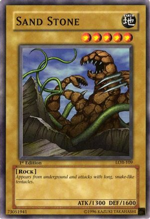Sand Stone (LOB-109) - The Legend of Blue Eyes White Dragon 1st Edition The Legend of Blue Eyes White Dragon Yugioh Single Squirtle Squad Card Shop.