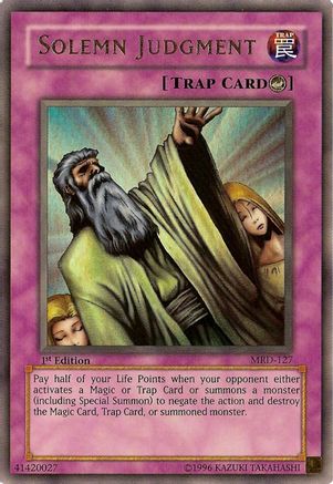 Solemn Judgment (MRD-127) - Metal Raiders Unlimited Metal Raiders Yugioh Single Squirtle Squad Card Shop.