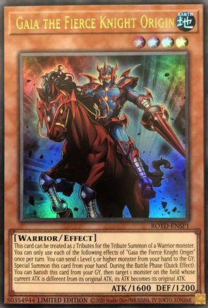 Gaia the Fierce Knight Origin (ROTD-ENSP1) - Rise of the Duelist Limited Rise of the Duelist Yugioh Single Squirtle Squad Card Shop.