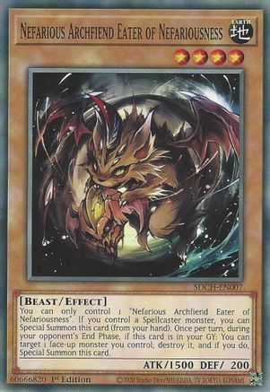 Nefarious Archfiend Eater of Nefariousness (SDCH-EN007) - Structure Deck: Spirit Charmers 1st Edition Structure Deck: Spirit Charmers Yugioh Single Squirtle Squad Card Shop.