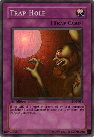 Trap Hole (LOB-058) - The Legend of Blue Eyes White Dragon 1st Edition The Legend of Blue Eyes White Dragon Yugioh Single Squirtle Squad Card Shop.