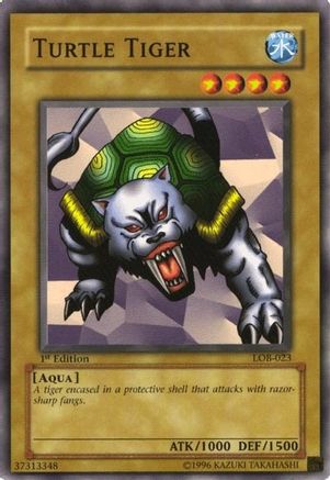 Turtle Tiger (LOB-023) - The Legend of Blue Eyes White Dragon 1st Edition The Legend of Blue Eyes White Dragon Yugioh Single Squirtle Squad Card Shop.