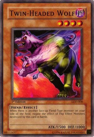 Twin-Headed Wolf (LOD-008) - Legacy of Darkness 1st Edition Legacy of Darkness Yugioh Single Squirtle Squad Card Shop.