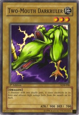 Two-Mouth Darkruler (LOB-030) - The Legend of Blue Eyes White Dragon Unlimited The Legend of Blue Eyes White Dragon Yugioh Single Squirtle Squad Card Shop.