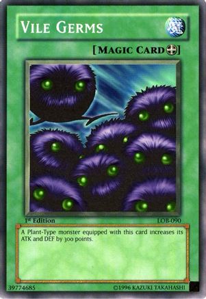 Vile Germs (LOB-090) - The Legend of Blue Eyes White Dragon Unlimited The Legend of Blue Eyes White Dragon Yugioh Single Squirtle Squad Card Shop.