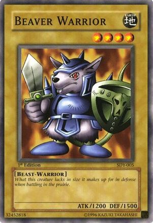 Beaver Warrior (SDY-005) - Starter Deck: Yugi Unlimited Starter Deck: Yugi Yugioh Single Squirtle Squad Card Shop.