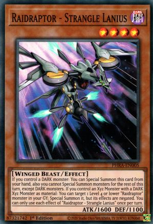 Raidraptor - Strangle Lanius (PHRA-EN005) - Phantom Rage 1st Edition Phantom Rage Yugioh Single Squirtle Squad Card Shop.