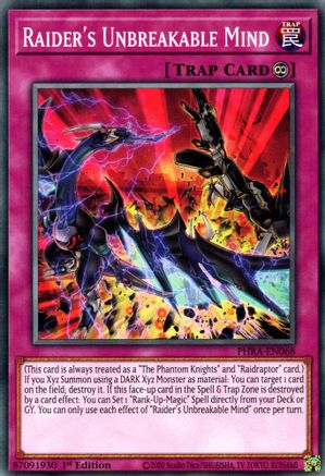 Raider's Unbreakable Mind (PHRA-EN068) - Phantom Rage 1st Edition Phantom Rage Yugioh Single Squirtle Squad Card Shop.