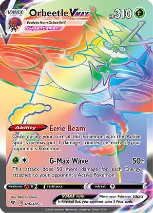 Orbeetle VMAX (Secret) 186 - Holofoil SWSH04 Vivid Voltage - Secret Rare