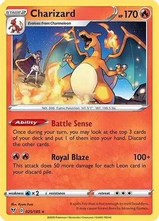 Charizard 025 - Reverse Holofoil SWSH04 Vivid Voltage - Rare SWSH04: Vivid Voltage Pokemon Single Squirtle Squad Card Shop.