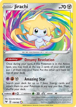 Jirachi 119 - Holofoil SWSH04 Vivid Voltage - Amazing Rare SWSH04: Vivid Voltage Pokemon Single Squirtle Squad Card Shop.