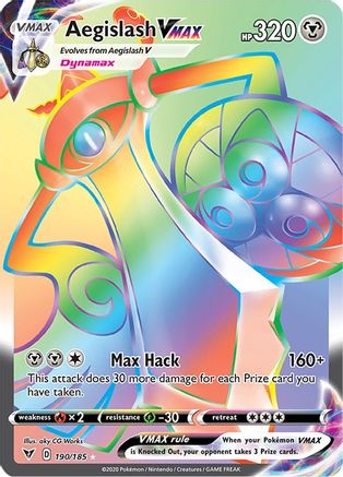 Aegislash VMAX 190/185 - Vivid Voltage Rainbow Secret Rare Holofoil