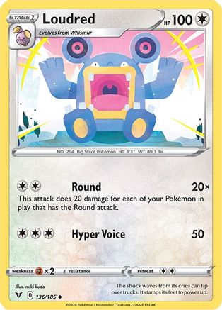 Loudred 136 - Reverse Holofoil SWSH04 Vivid Voltage - Uncommon SWSH04: Vivid Voltage Pokemon Single Squirtle Squad Card Shop.