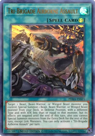 Tri-Brigade Airborne Assault (UR) (PHRA-ENSP1) (PHRA-ENSP1) - Phantom Rage Limited Phantom Rage Yugioh Single Squirtle Squad Card Shop.