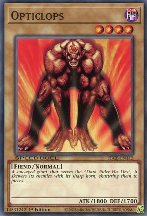 Opticlops (SBCB-EN112) - Speed Duel: Battle City Box 1st Edition Speed Duel: Battle City Box Yugioh Single Squirtle Squad Card Shop.