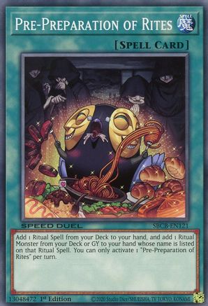 Pre-Preparation of Rites (SBCB-EN121) - Speed Duel: Battle City Box 1st Edition Speed Duel: Battle City Box Yugioh Single Squirtle Squad Card Shop.