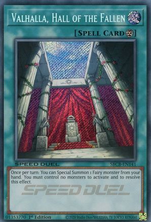 Valhalla, Hall of the Fallen (Secret) (SBCB-EN141) - Speed Duel: Battle City Box 1st Edition Speed Duel: Battle City Box Yugioh Single Squirtle Squad Card Shop.