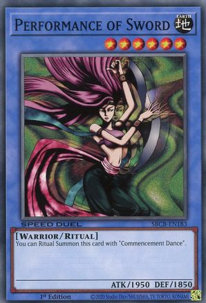 Performance of Sword (SBCB-EN183) - Speed Duel: Battle City Box 1st Edition Speed Duel: Battle City Box Yugioh Single Squirtle Squad Card Shop.