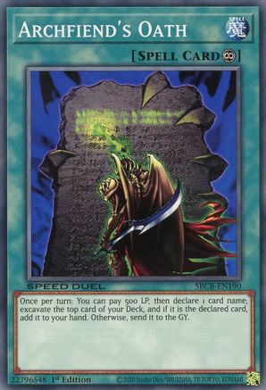 Archfiend's Oath (SBCB-EN190) - Speed Duel: Battle City Box 1st Edition Speed Duel: Battle City Box Yugioh Single Squirtle Squad Card Shop.