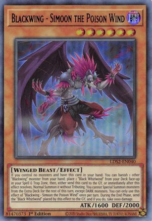 Blackwing - Simoon the Poison Wind (Blue) (LDS2-EN040) - Legendary Duelists: Season 2 1st Edition Legendary Duelists: Season 2 Yugioh Single Squirtle Squad Card Shop.