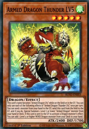 Armed Dragon Thunder LV5 (BLVO-EN003) - Blazing Vortex 1st Edition Blazing Vortex Yugioh Single Squirtle Squad Card Shop.