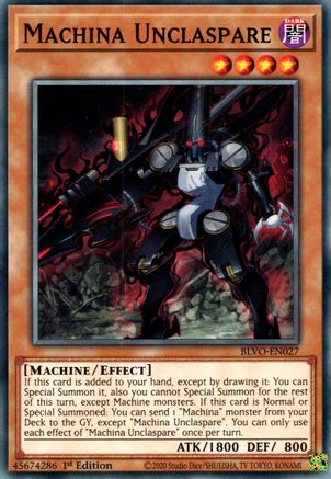 Machina Unclaspare (BLVO-EN027) - Blazing Vortex 1st Edition Blazing Vortex Yugioh Single Squirtle Squad Card Shop.