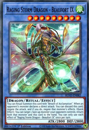 Raging Storm Dragon - Beaufort IX (BLVO-EN082) - Blazing Vortex 1st Edition Blazing Vortex Yugioh Single Squirtle Squad Card Shop.